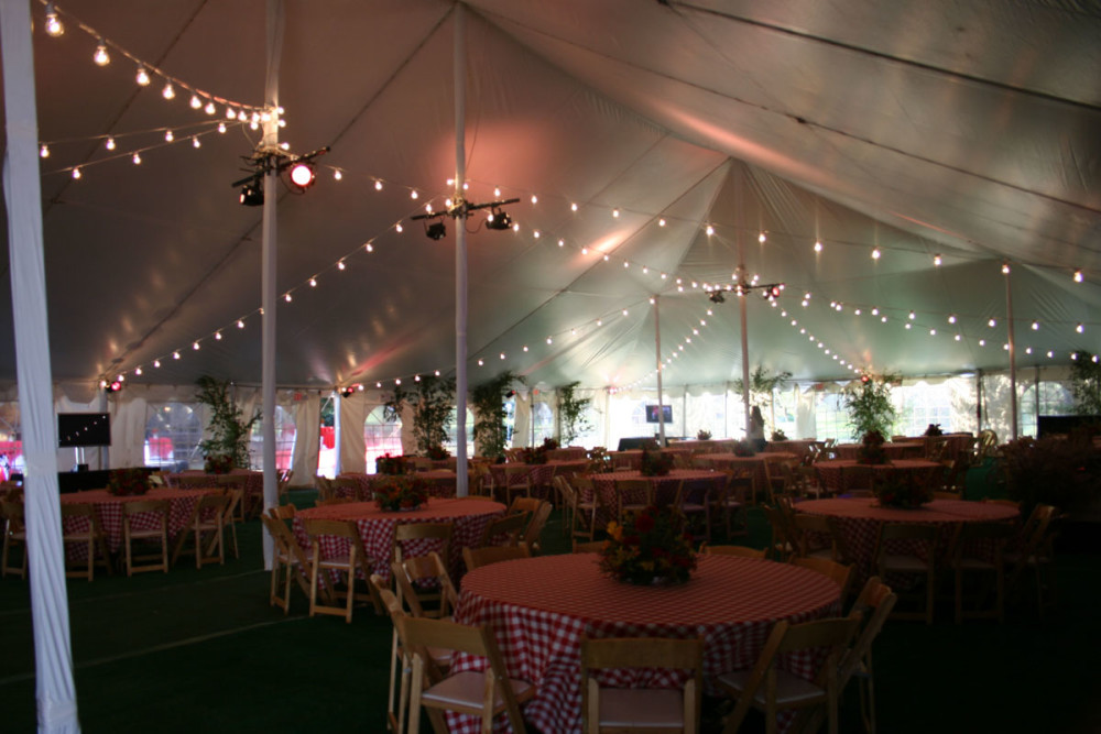 Tent Rentals Newhall Fund Raiser with Lighing