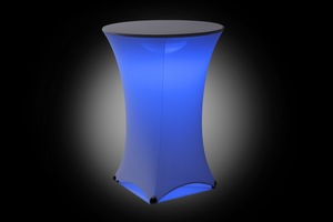 Cocktail table with Light and Spandex Tablecloth