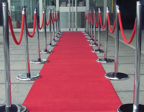 Aisle Stanchions and Red Carpet