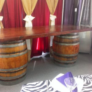 Wine Barrel Bar or Serving Table
