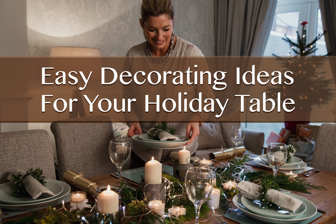 woman decorating dinner table for holidays