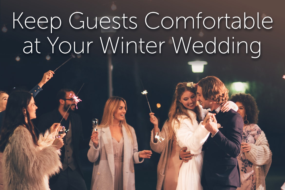 guests at a winter wedding
