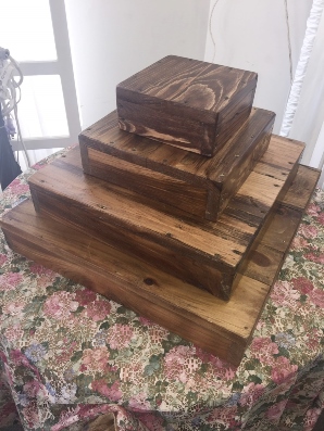 Square Cake Stand - Wood