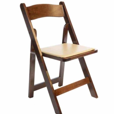 Padded Folding Chair Fruitwood
