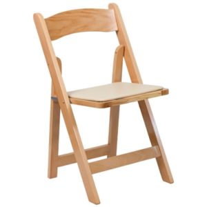 Padded Folding Chair Natural Wood