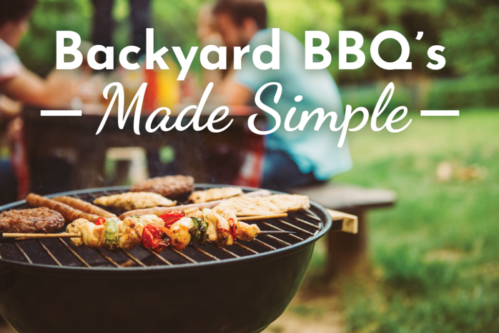 Backyard BBQ food on grill