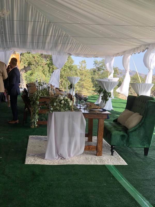 Sweetheart Farm Table in Wedding Canopy with Liner Santa Clarita